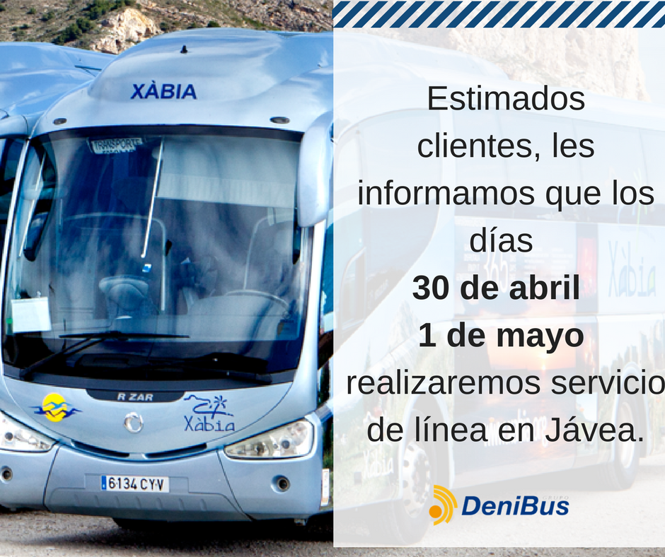 Autobuses de línea Jávea | 30 de abril y 1 de mayo
